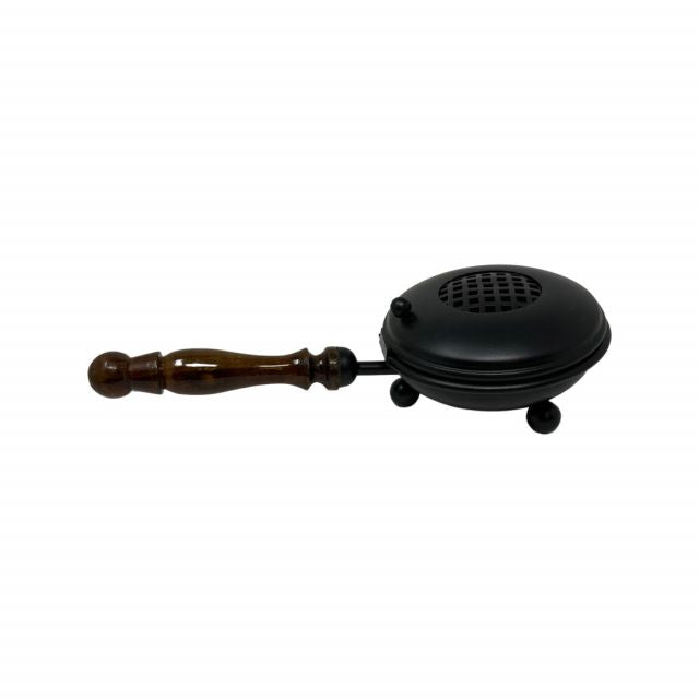 Cast Iron Censer Burner with Wooden Handle, 8" L, 3.5" D