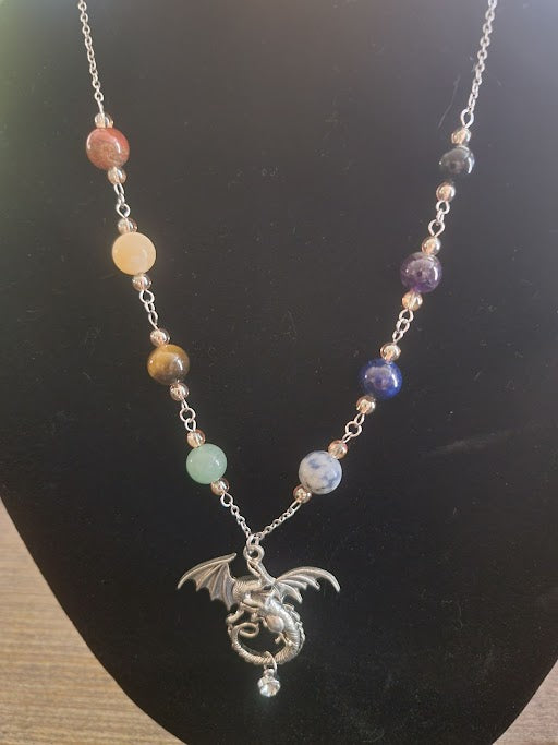 Dragon Pendant on Beaded Necklace