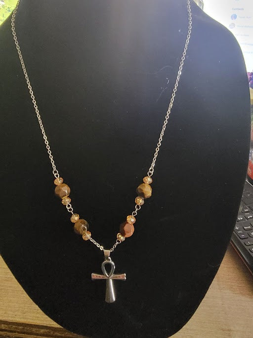 Ankh Pendant Beaded Necklace