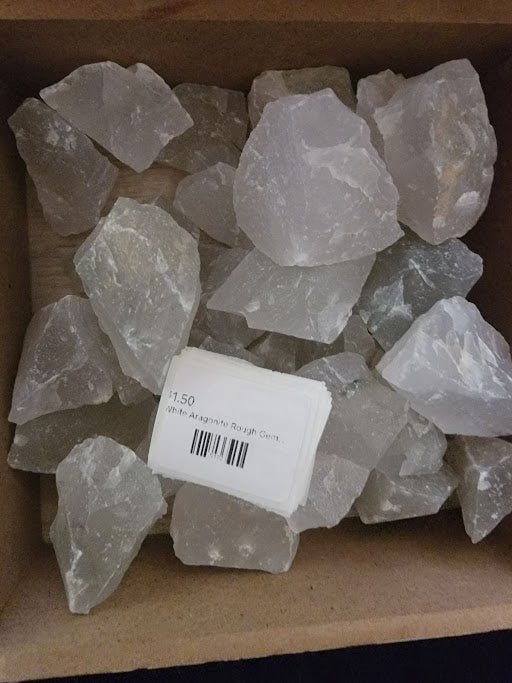 White Aragonite Rough Gemstones