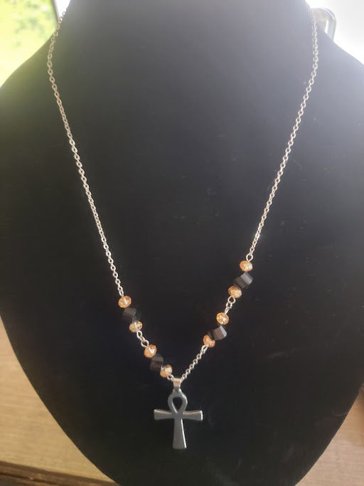 Ankh Pendant Beaded Necklace