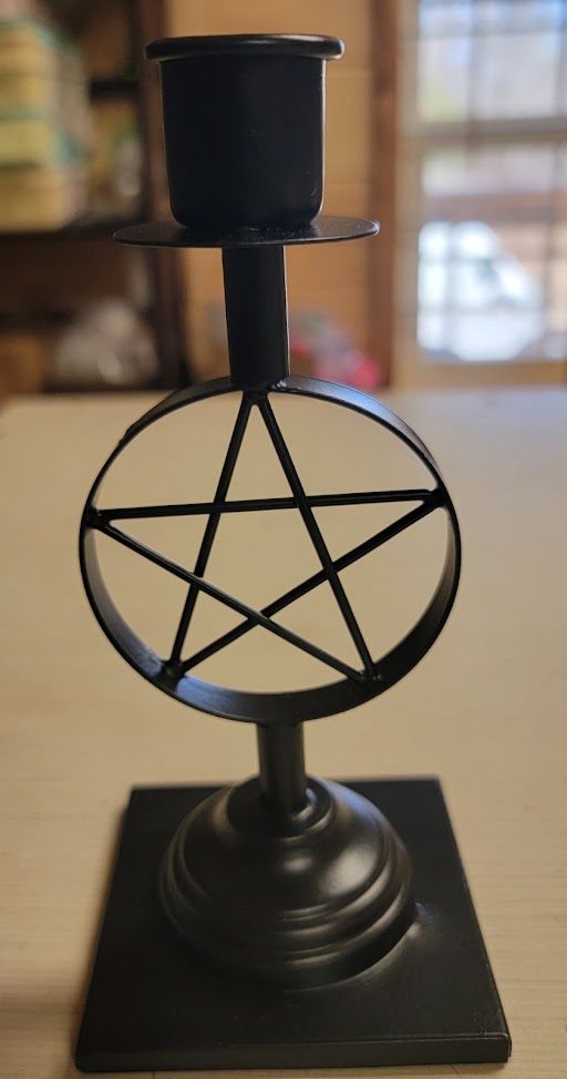 Pentacle Iron Candle Holder