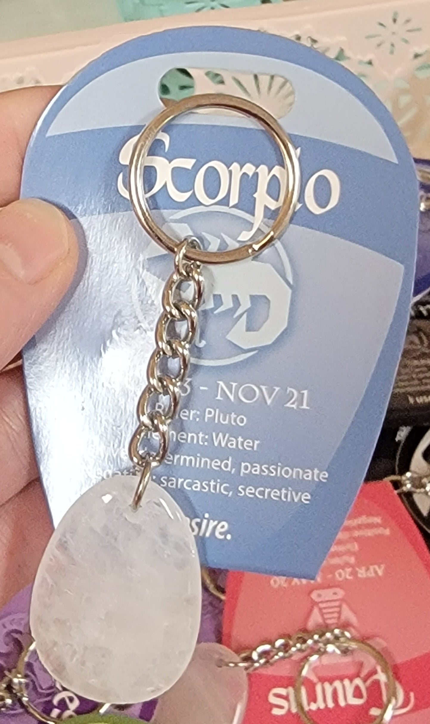 Scorpio Zodiac Quartz Keychain